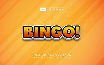 Bingo Editable text style effect - game text style theme jackpot lottery typography winning