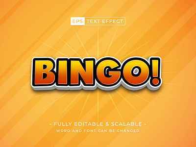 Bingo Editable text style effect - game text style theme jackpot lottery typography winning