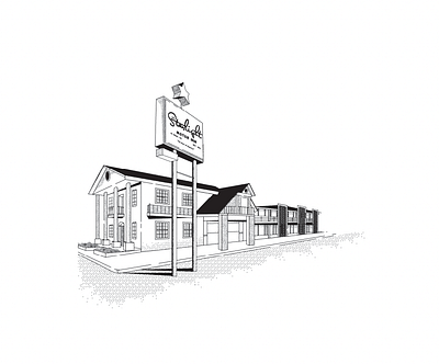 30 Day Post Challenge: Post 8 "Starlight Motor Inn" Illustration branding illustration