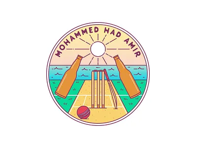 Mohammed Had Amir adventure badge beach brand brand design branding cricket design graphic design illustration landscape line line art logo logo design monoline pin sticker sun vector