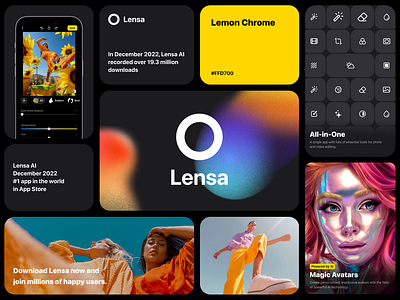 Lensa AI branding card design graphic design ios ui