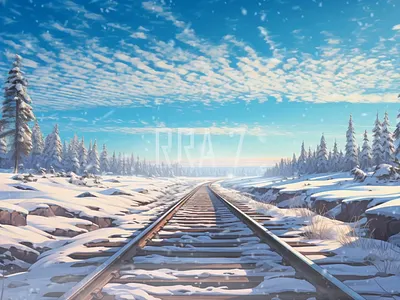 winter scenery. railway tracks on winter. seasons