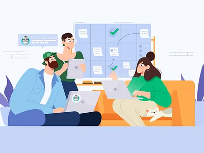 Teamwork Geekbot character characters design dribbble illustration illustrator team teamwork vector