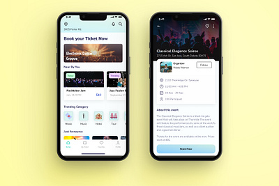 Daily UI- Event Booking App 3d animation appdesign branding dailyui deisgn inspiration landingpage motion graphics ui web