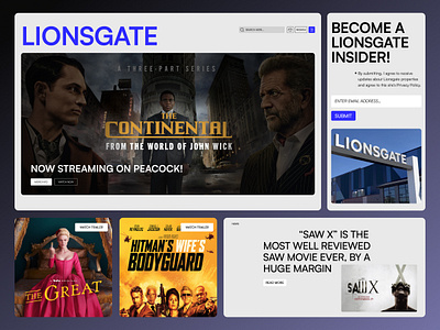 Lionsgate Website Homepage Redesign celebrities dailyui design design studio digital agency hollywood inspirations design landingpage lionsgate modern design movies website new design concept pixavail studio production studio trending tv film tv show ux web design company website design