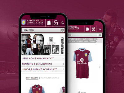Aston Villa FC website design ui ux