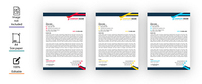 A4 Size Print Ready Letterhead Design corporeate design flyer office preview image service templates thumbnail