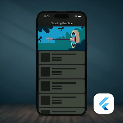 BullseyeArcher: Interactive Archery Shooting Practice – Flutter android animation archer archery bullseye design flutter fun illustration interactive ios motion graphics practice rive shooting ui