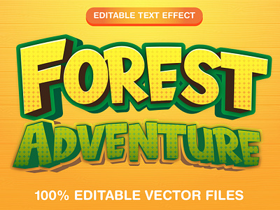 Forest Adventure 3d text style effect 3d text effect adventure editable text forest forest adventure mountain mountain text vector text vector text mockup