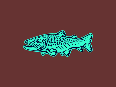Brownie blue brown camp design fish fishing flyfishing graphic hike illustration lake outdoor river spring trout