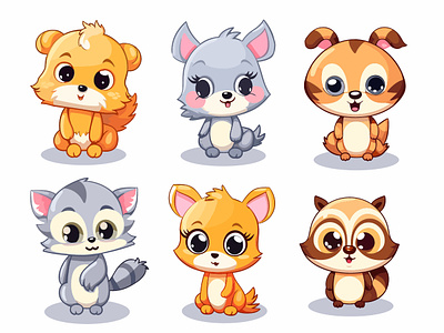 Charming Forest Cartoon Animals - Illustration Set adorable animal illustrations animal characters animal scene cartoon wildlife cartoon woodland creatures charming animal drawing cute forest animals forest animal artwork forest character art woodland critters