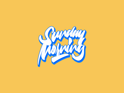 Lettering “Sunday Morning” graphic