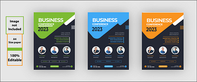 CONFERENCE BUSINESS FLYER DESIGN TEMPLATES WITH 3 COLOR ad flyer business company confereance creative flyer flyer design service flyer vector flyer
