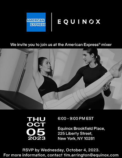 American Express x Equinox Mixer Invitation Design
