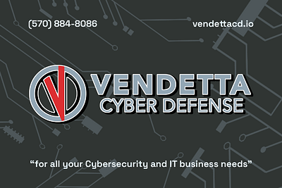 Vendetta Cyber Defense Postcard Design