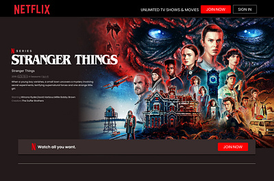 Nextflix Stranger things dashboard UI