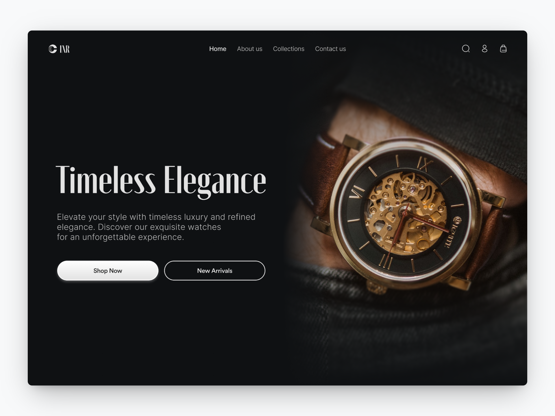 A Hero Section Design of a Luxury Watch Platform challenge collection daily ui dark mode dark theme design figma hero section luxury watch ui ui design ui designer web design