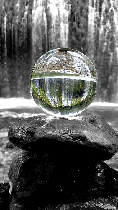 Black and White with Color Sphere