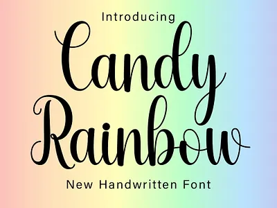 Handwritten Candy Rainbow crafting font cute font elegant handwritten new font rainbow script winter