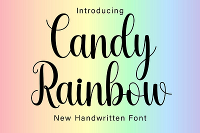 Handwritten Candy Rainbow crafting font cute font elegant handwritten new font rainbow script winter
