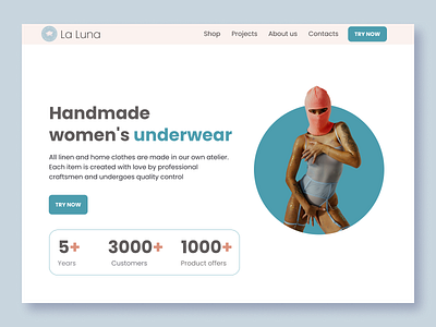 for a women's undergarments store, 1st page design logo minimal ui ux