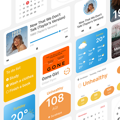 IOS Widget Design Exploration 🤩 indonesia designer ios mobile ui music taylor ui widget