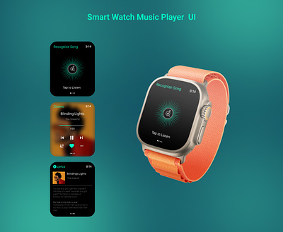 Smart Watch Music Player app apple design smart watch ui vector