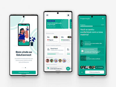 Educconect Platform app education figma mobile platform profesor ui