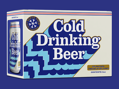 Beer Drinking Cold beer box branding brewery brewing can nostalgic packaging retro typography vintage