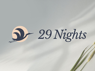 29 Nights - Logo Design, Visual Identity & Website Design bird bird logo brand guidelines brand identity branding branding agency color theory heron hotel hotel branding logo logo agency logo design moon puget sound rental arbitrage seattle visual identiy web design