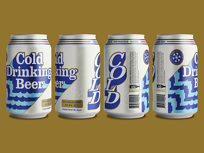 Cold cans beer branding brewery brewing gold identity lager nostalgic retro typography