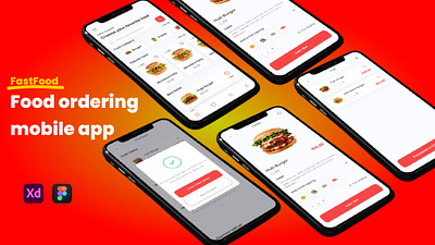 Food Ordering Mobile App Design adobe xd appdesign food order app graphic design interacton design ios minimal design mobile app ux design ux ui