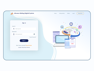 Advance Ruling Digital System - Log in graphic design ui