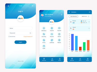 Online Attendance System - Mobile App graphic design ui