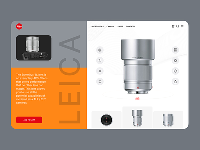 Leica lens concept store camera design graphic design landig page leica lens minimalism photo photography store ui
