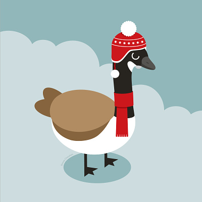 Winter Goose character cute graphics happy illustration vector winter