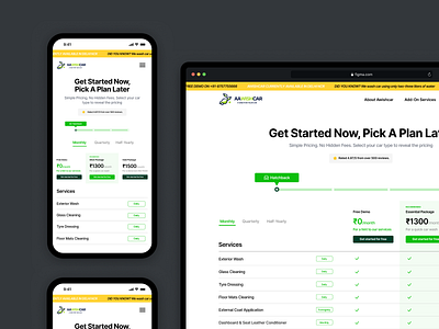 Pricing & feature matrix | Aawishcar 🚗 design figma graphic design inspiration layout mobile pricing pricing page table ui uiux user interface ux web