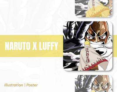 Naruto vs Luffy adobe illustrator anime gear5 graphic design illustration luffy naruto