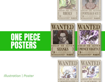One Piece Style Bounty Posters adobe illustrator anime graphic design illustration