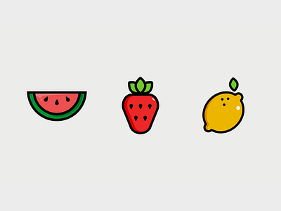 Amazon Fresh Fruit Icons illustration