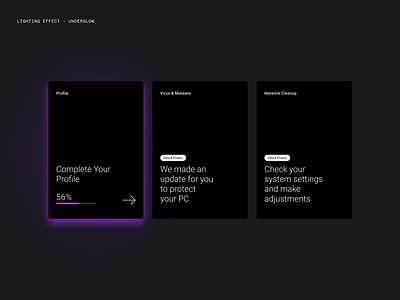 UI Card Underglow graphic design ui