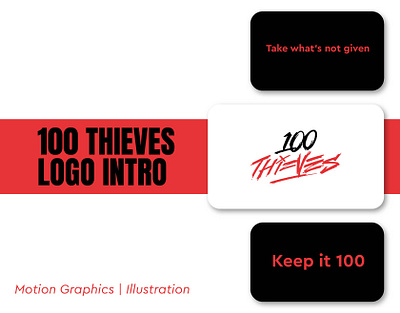 100 Thieves Logo Intro 3d adobe illustrator animation branding design graphic design illustration logo motion graphics ui