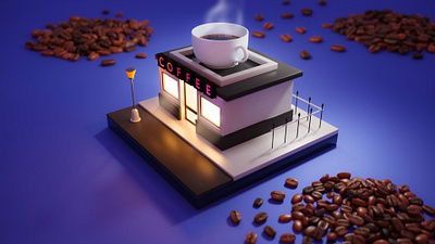 11 Am - Coffee Time ☕ 3d blender branding design graphic design illustration logo ui ux vector