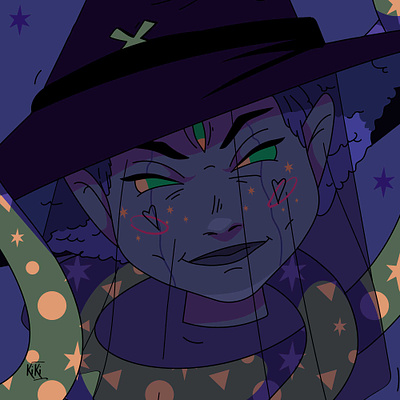 WITCH aesthetic art character craft dark digital digitalart eyes halloween illustration kiki magic power snake witch