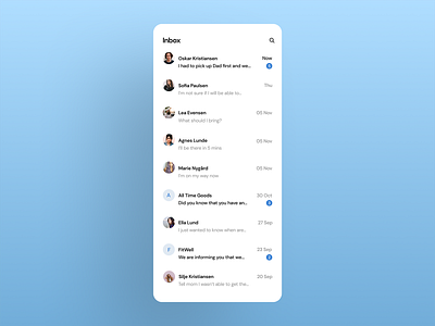 Inbox daily ui dailyuichallenge inbox messages view ui design