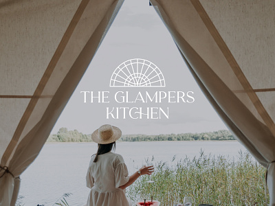 The Glampers Kitchen Logo branding camp site camping design glamping kitchen logo logo design nature nature lover outdoors sun sunrise sunset uk