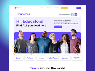 EDU Passport Educators page ui web design