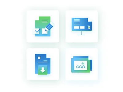 Blue-green icons 2 blue download free green icon icons pack set