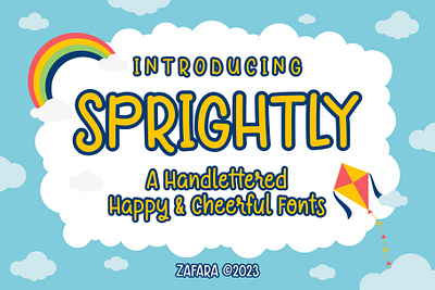 Sprightly - A Handlettered Happy & Cheerful Fonts branding brush cartoon children classy cool cute font fun handmade handwritten happy kids lettering ligature logo sans serif stylish typeface various