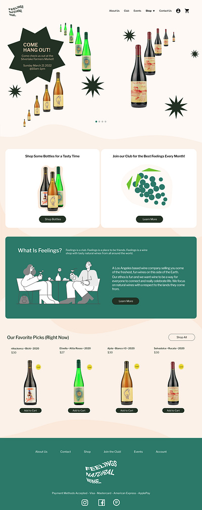 Simple Website for Feelings Natural Wine design graphic design typography